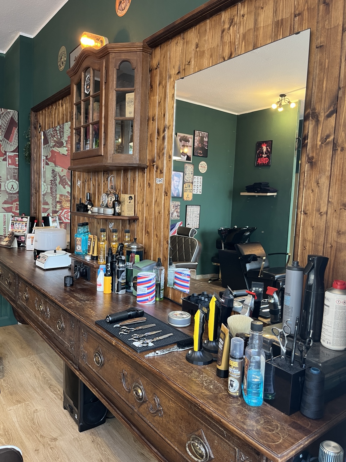 Vintage barber workbench