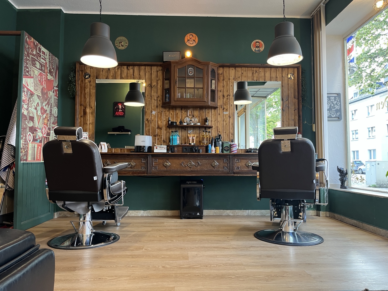 The Dapper Den barber stations
